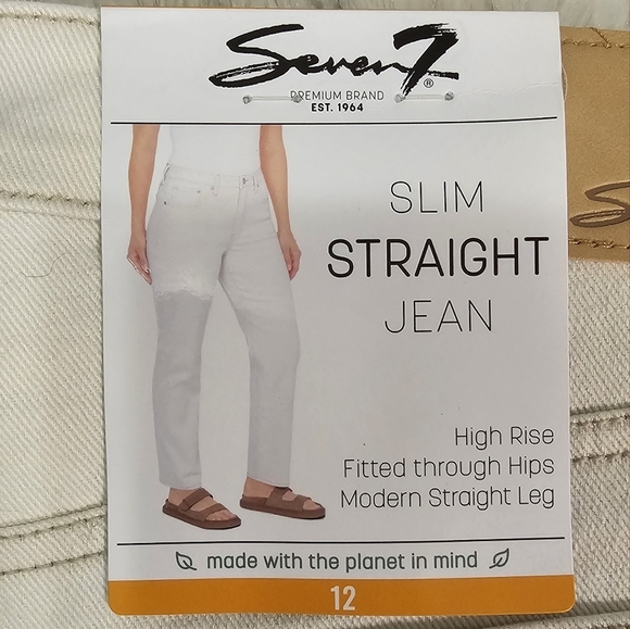 NWT Seven Premium, Modern,  Straight Leg,  Slim,  High Rise Size 12 - Picture 5 of 13
